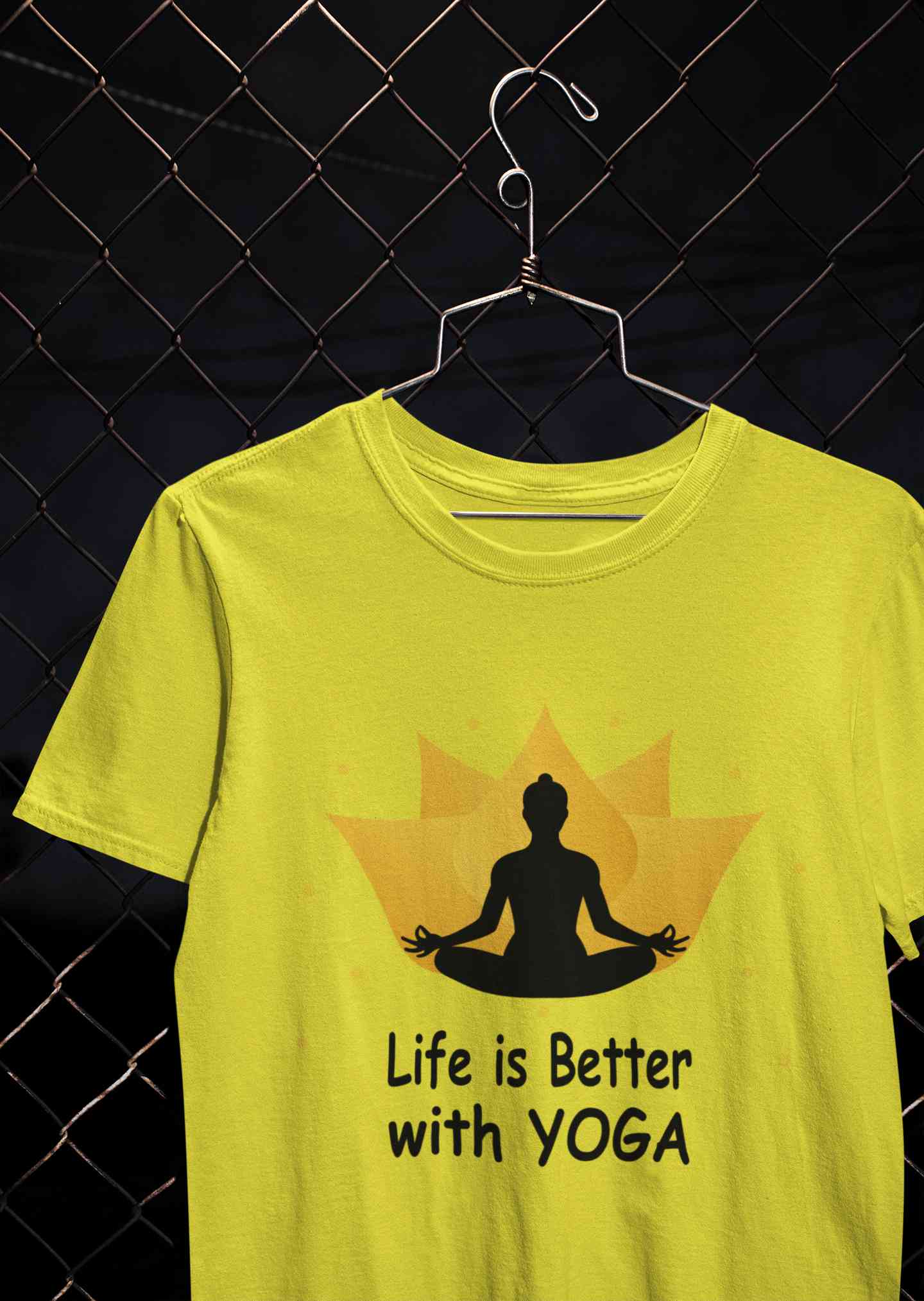 Life Is Better With Yoga Mens Half Sleeves T-shirt- FunkyTeesClub