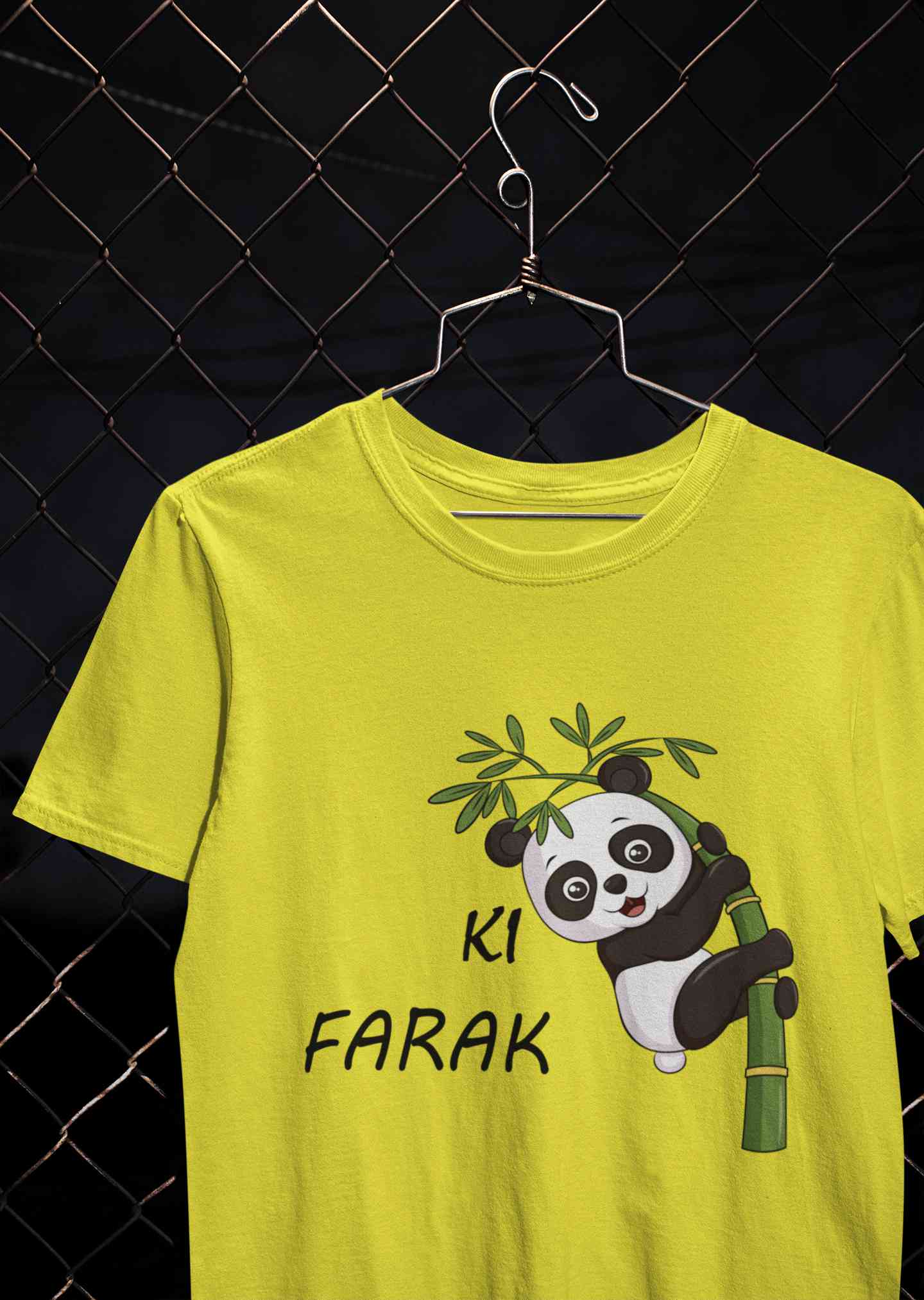 Ki Farak Panda Graphic Funny Mens Half Sleeves T-shirt- FunkyTeesClub