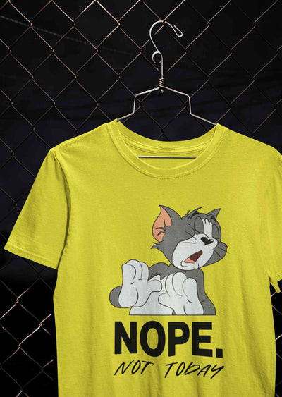 Cute Cartoon Not Today Women Half Sleeves T-shirt- FunkyTeesClub