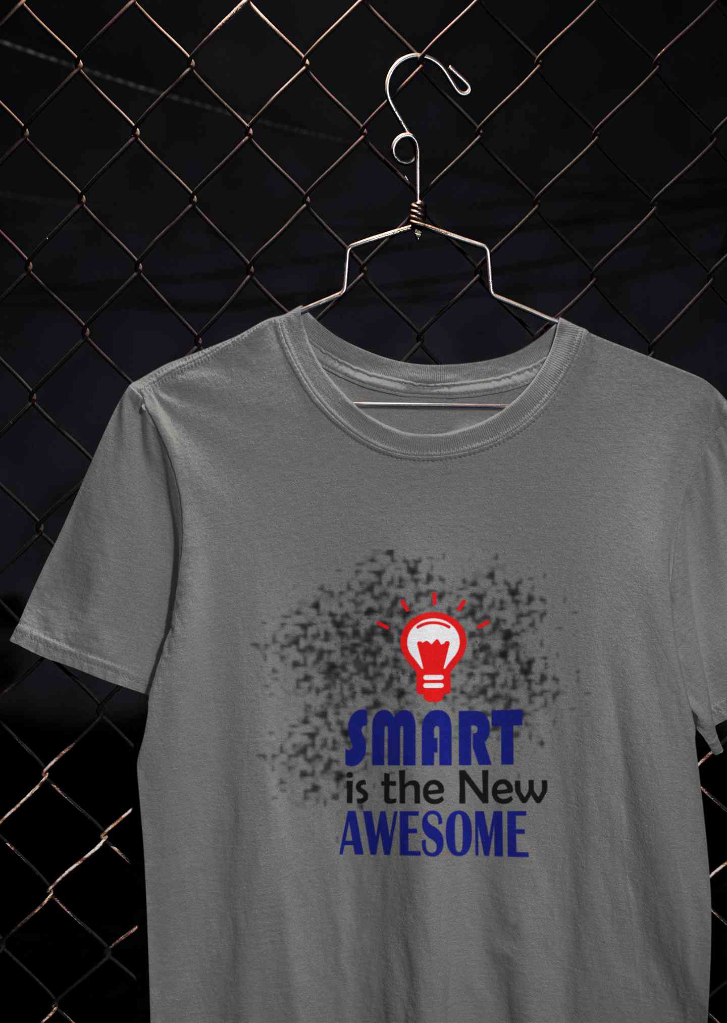 Smart Is Awesome Mens Half Sleeves T-shirt- FunkyTeesClub