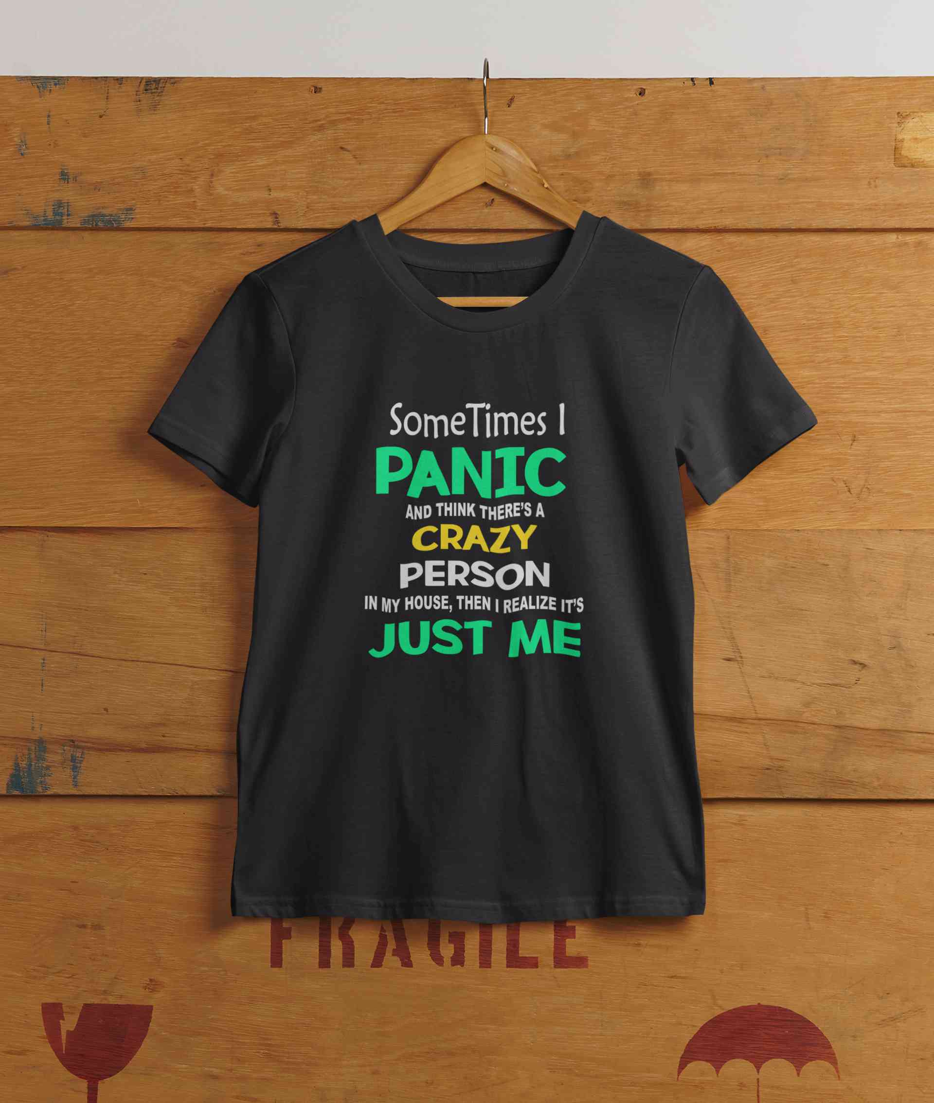 Crazy Person Funny Quotes Mens Half Sleeves T-shirt- FunkyTeesClub