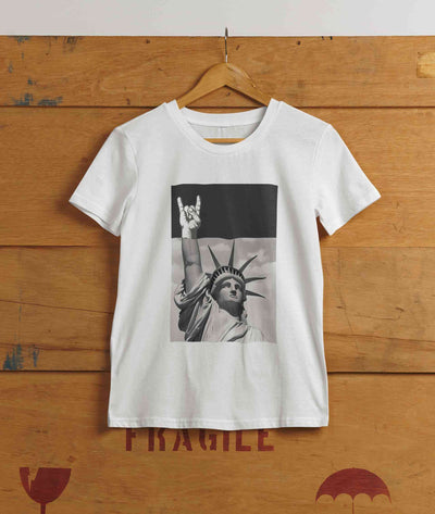 Statue Of Liberty Print Mens Half Sleeves T-shirt- FunkyTeesClub