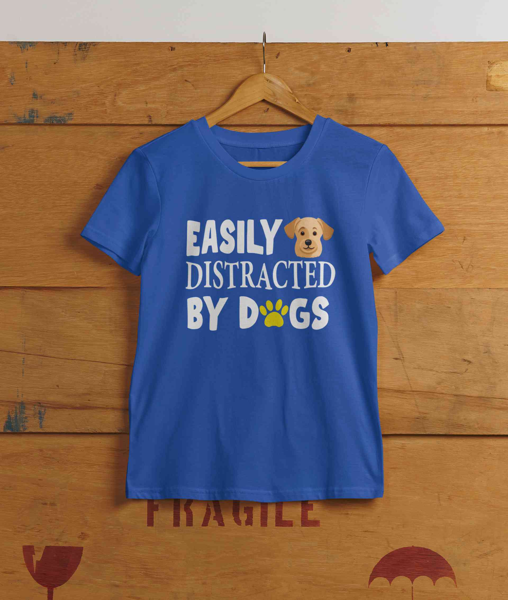 Easily Distracted By Dogs Mens Half Sleeves T-shirt- FunkyTeesClub