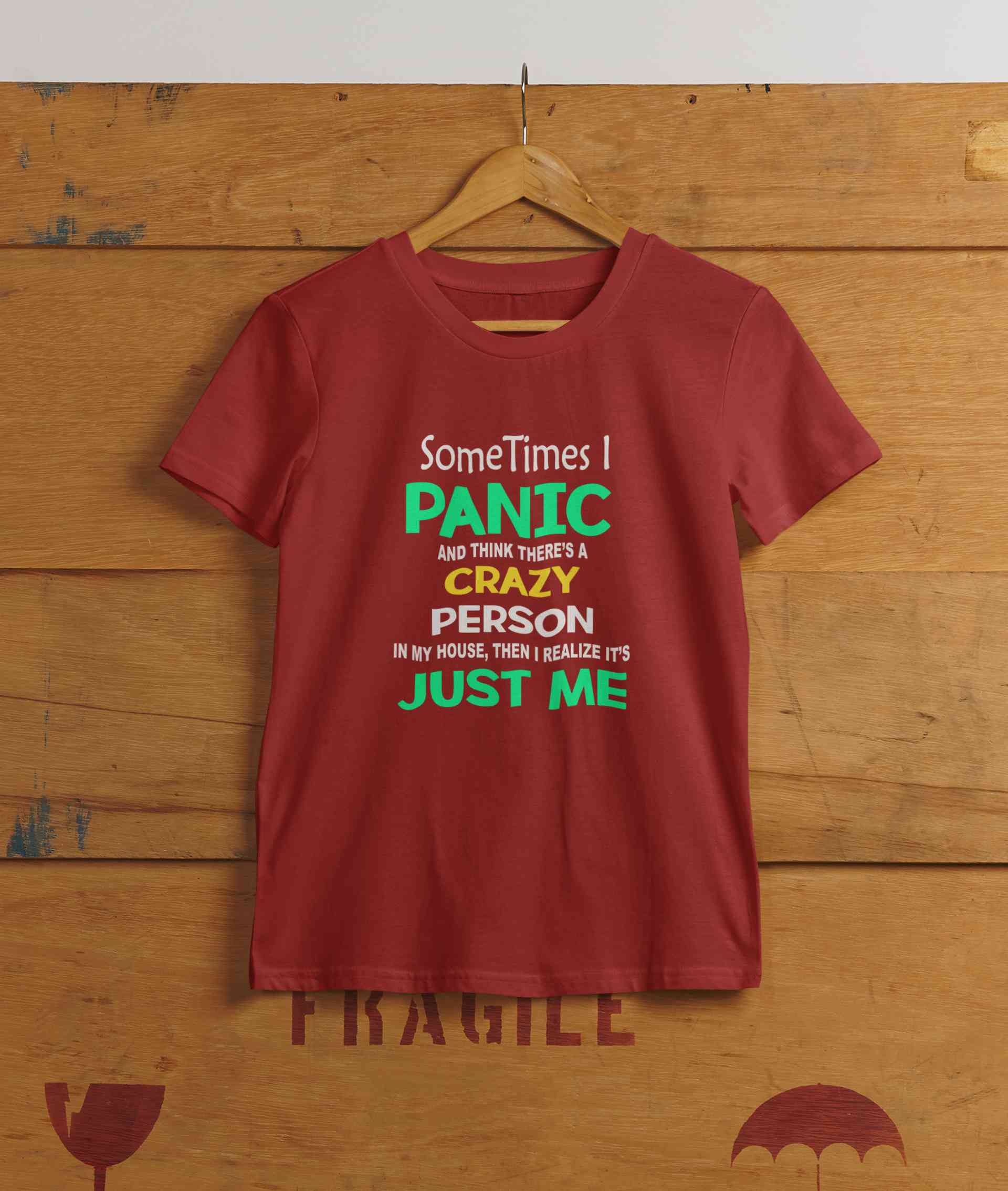 Crazy Person Funny Quotes Mens Half Sleeves T-shirt- FunkyTeesClub