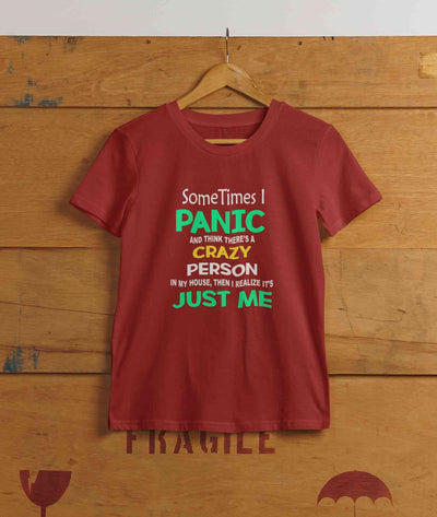 Crazy Person Funny Quotes Mens Half Sleeves T-shirt- FunkyTeesClub