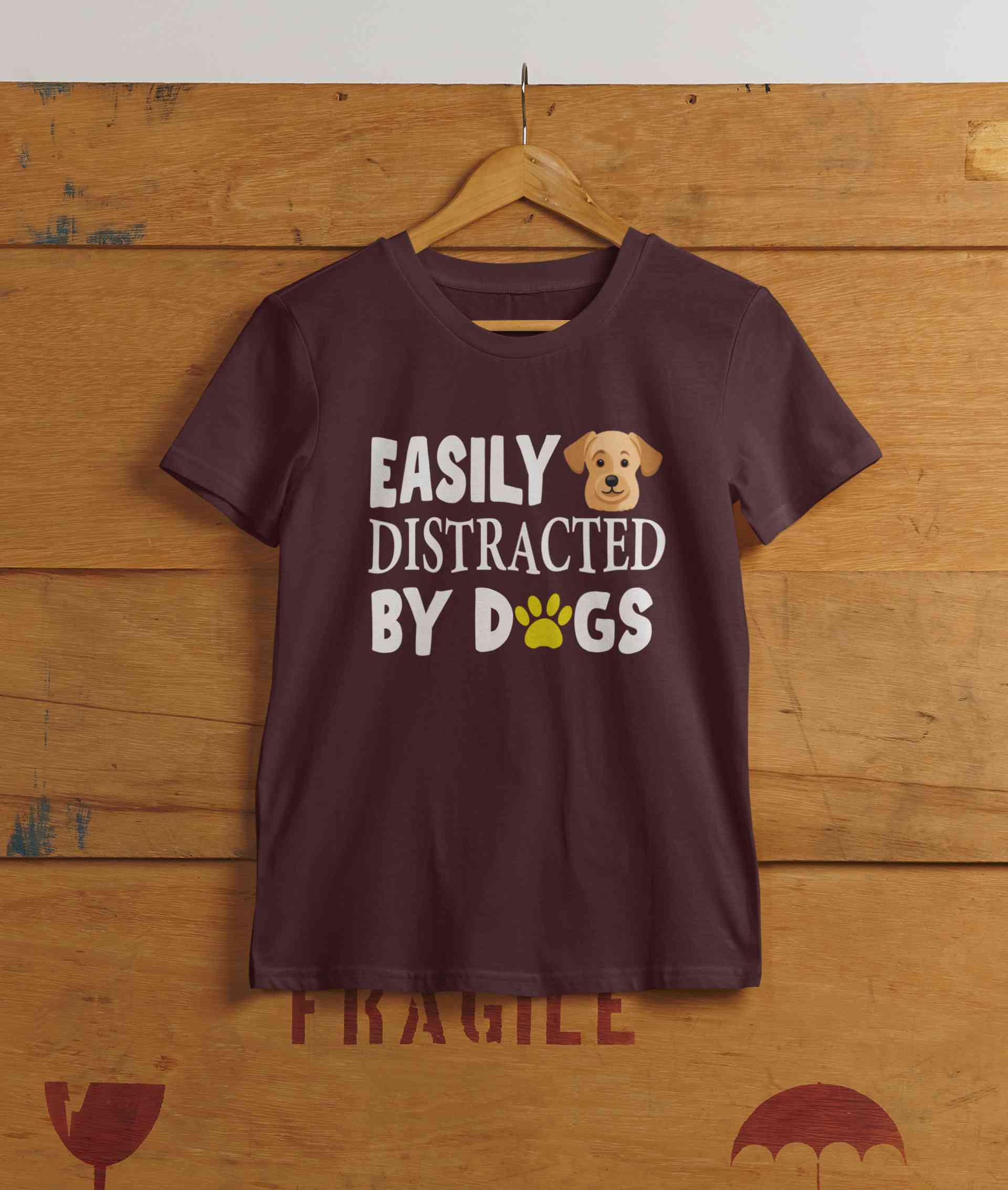 Easily Distracted By Dogs Women Half Sleeves T-shirt- FunkyTeesClub