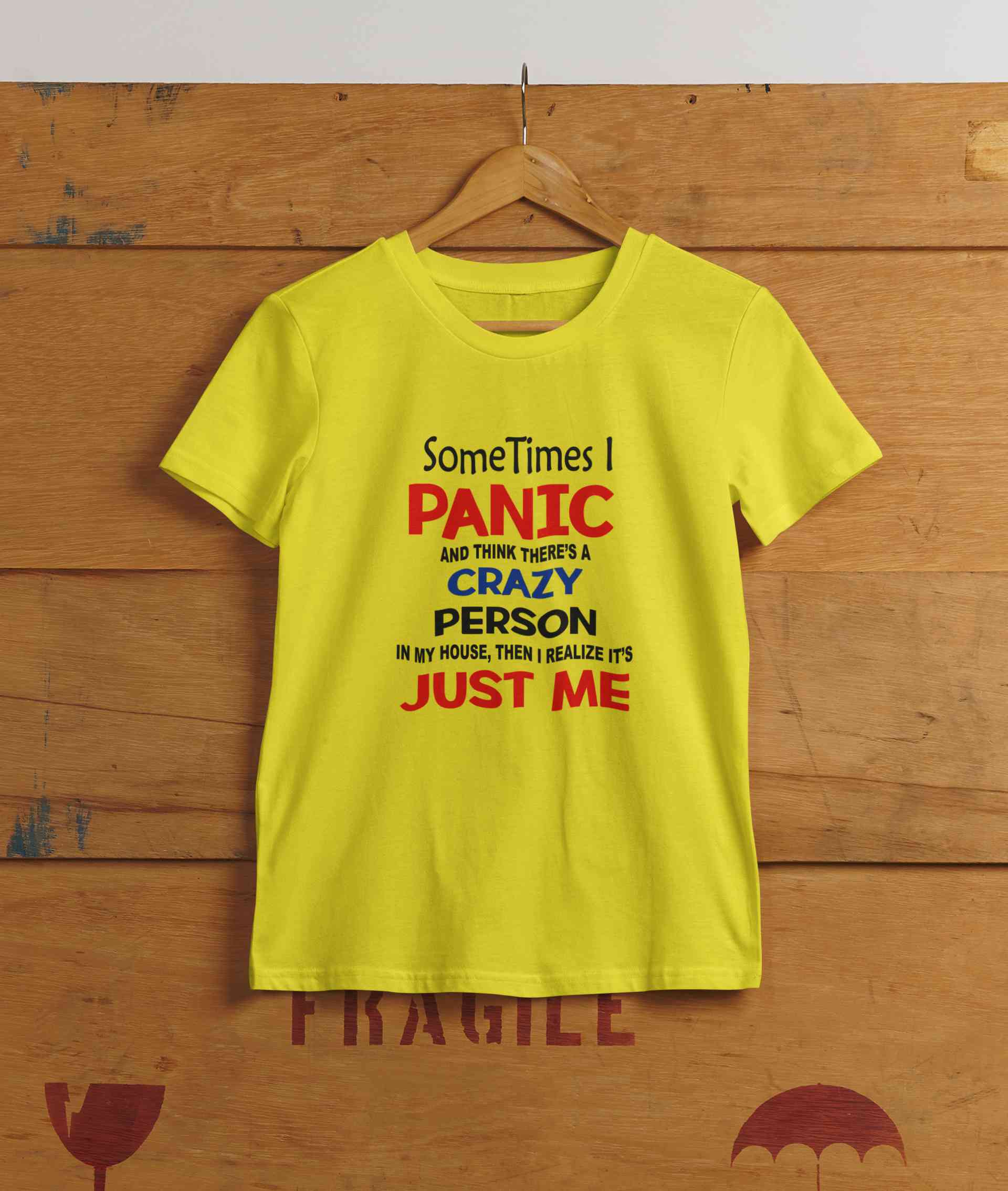 Crazy Person Funny Quotes Mens Half Sleeves T-shirt- FunkyTeesClub