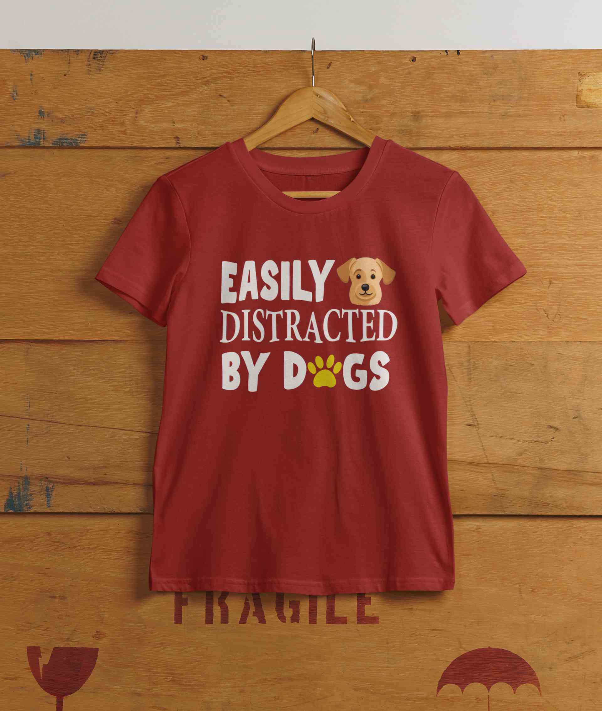 Easily Distracted By Dogs Mens Half Sleeves T-shirt- FunkyTeesClub