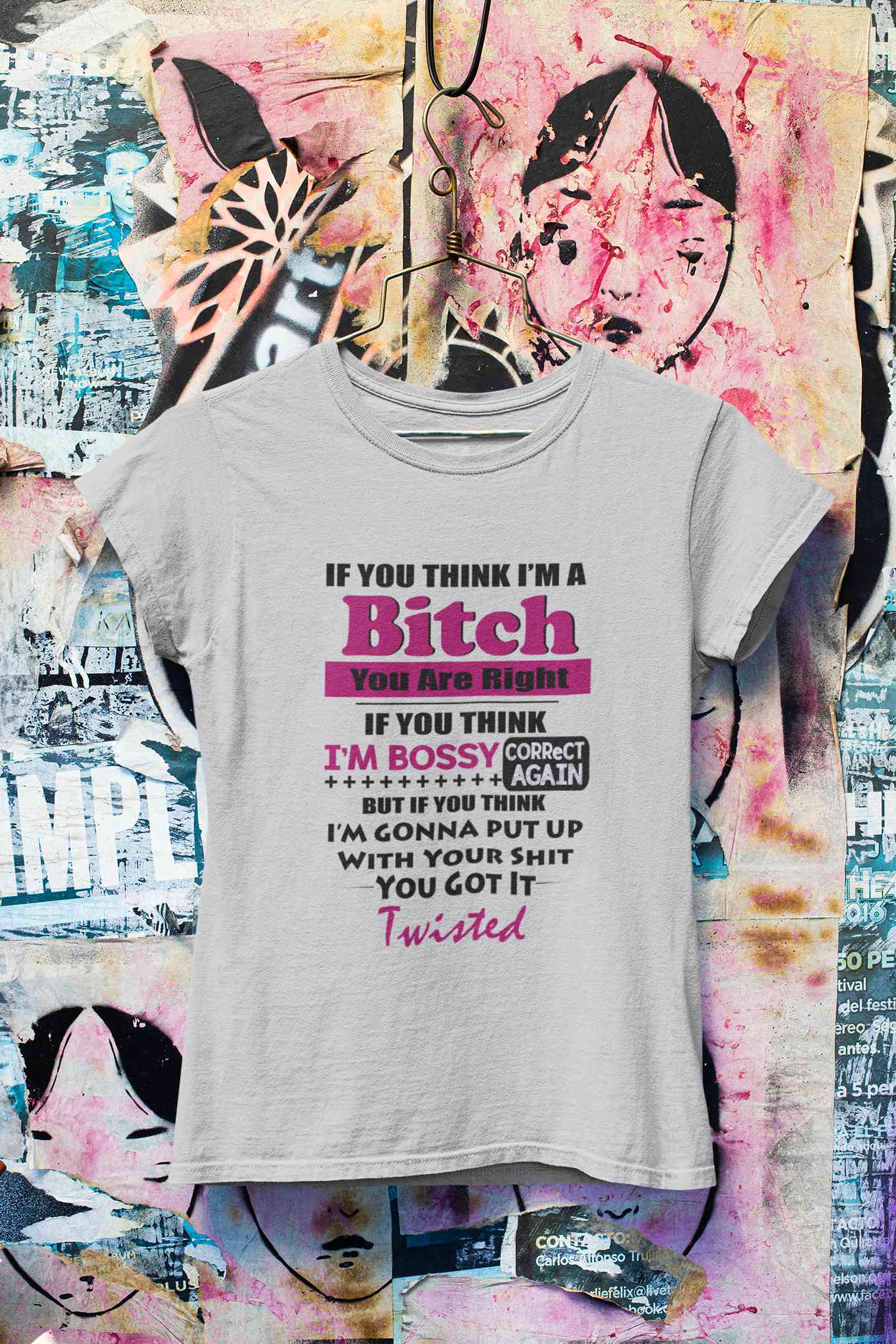 Bossy Bitch Attitude Women Half Sleeves T-shirt- FunkyTeesClub