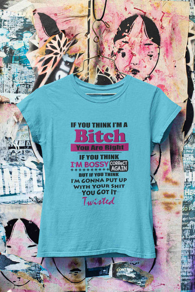Bossy Bitch Attitude Women Half Sleeves T-shirt- FunkyTeesClub