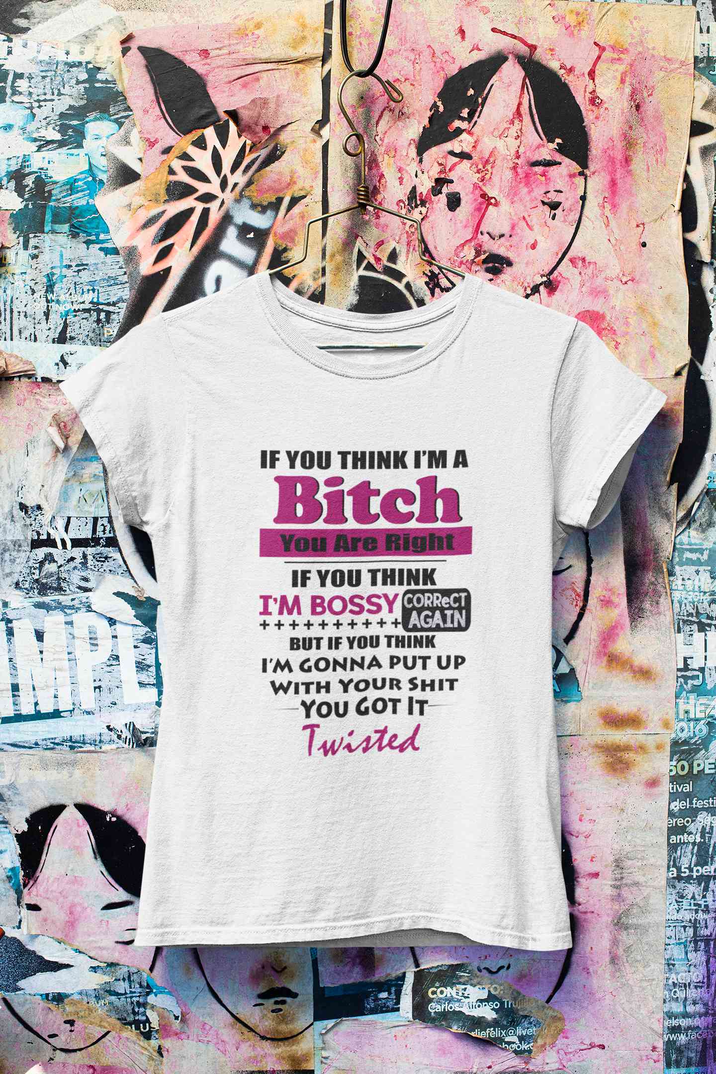 Bossy Bitch Attitude Women Half Sleeves T-shirt- FunkyTeesClub