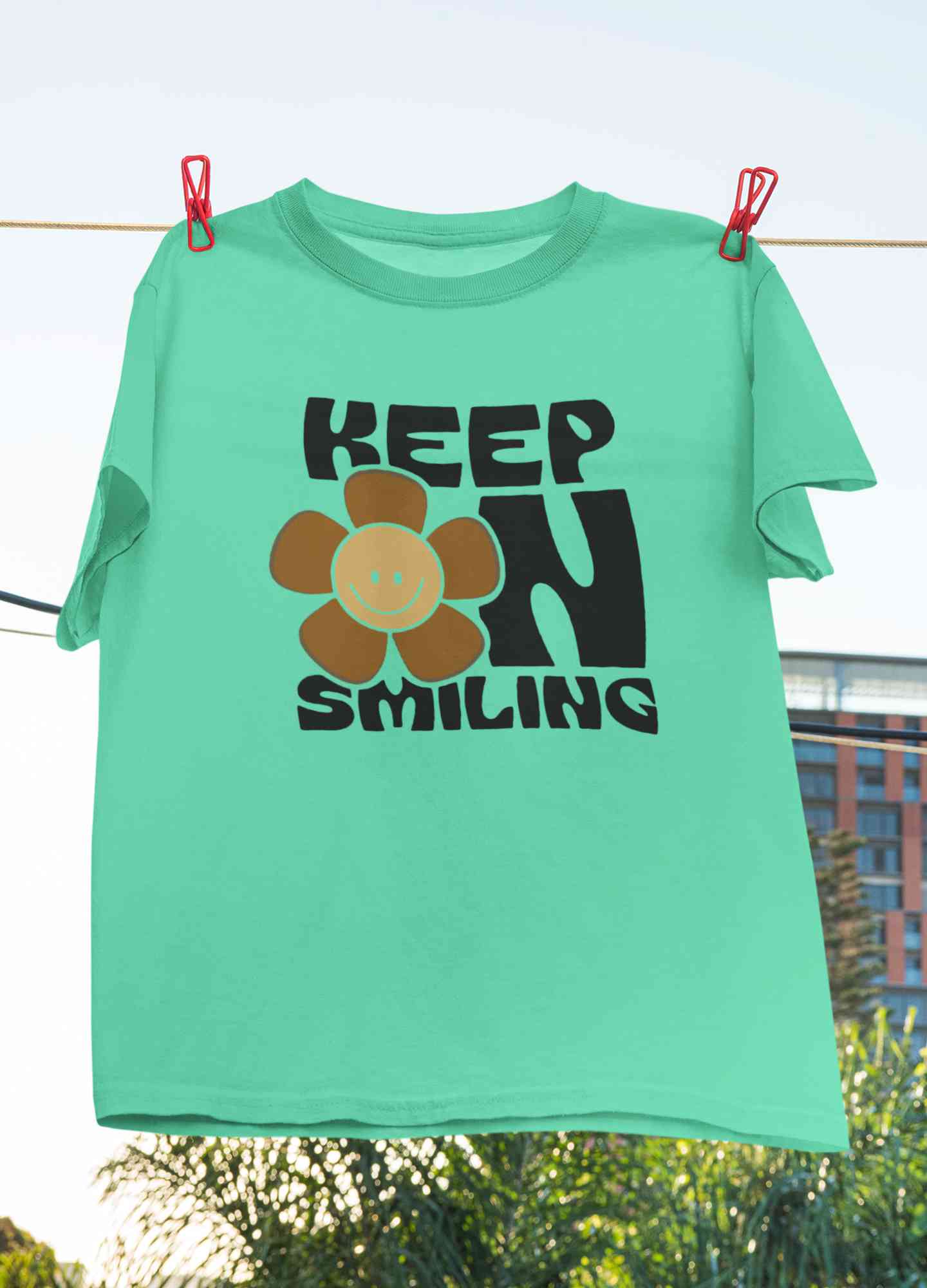 Keep On Smiling Positive Quotes Women Half Sleeves T-shirt- FunkyTeesClub