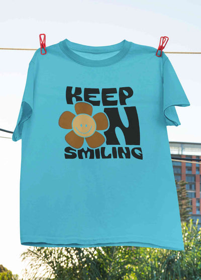 Keep On Smiling Positive Quotes Women Half Sleeves T-shirt- FunkyTeesClub