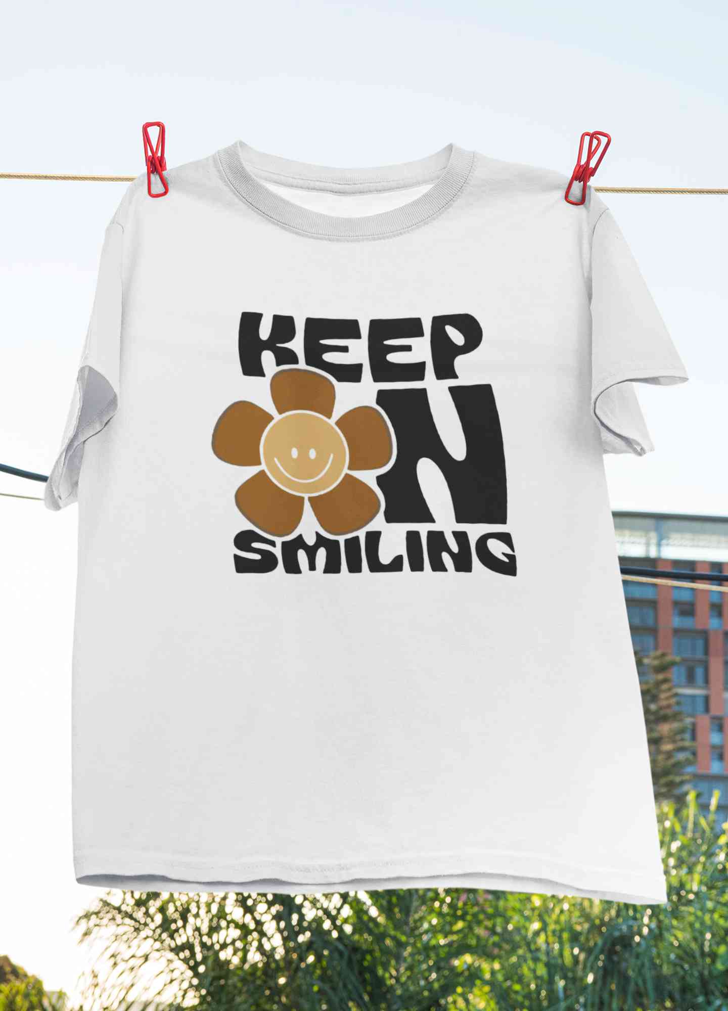 Keep On Smiling Positive Quotes Women Half Sleeves T-shirt- FunkyTeesClub