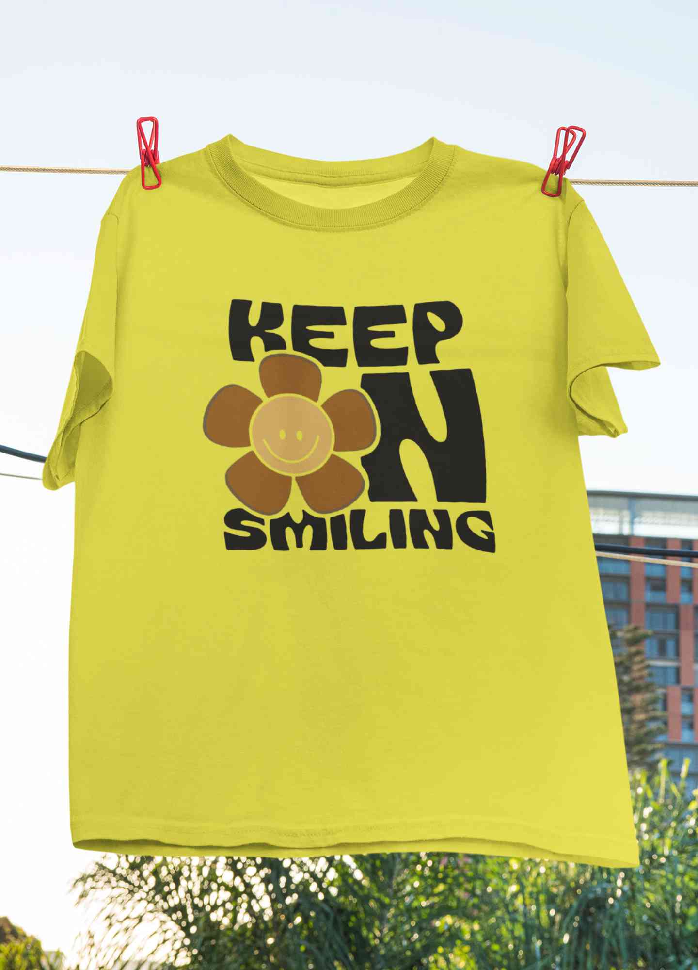 Keep On Smiling Positive Quotes Women Half Sleeves T-shirt- FunkyTeesClub