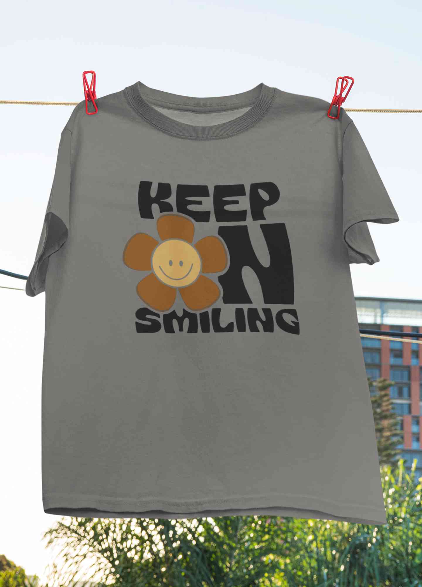 Keep On Smiling Positive Quotes Women Half Sleeves T-shirt- FunkyTeesClub