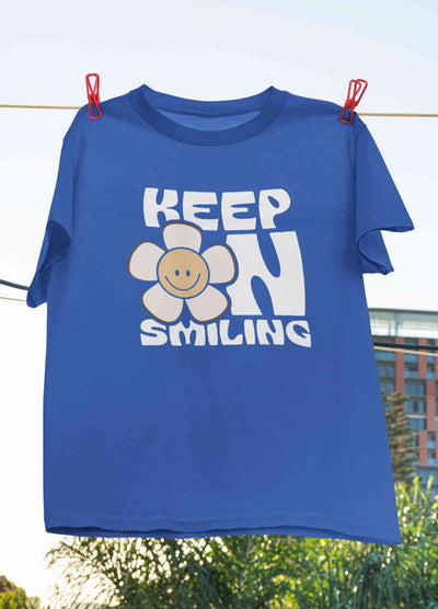 Keep On Smiling Positive Quotes Women Half Sleeves T-shirt- FunkyTeesClub