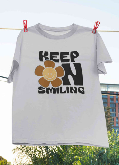 Keep On Smiling Positive Quotes Women Half Sleeves T-shirt- FunkyTeesClub
