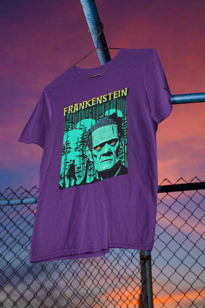 Horror Theme Frankenstein Women Half Sleeves T-shirt- FunkyTeesClub