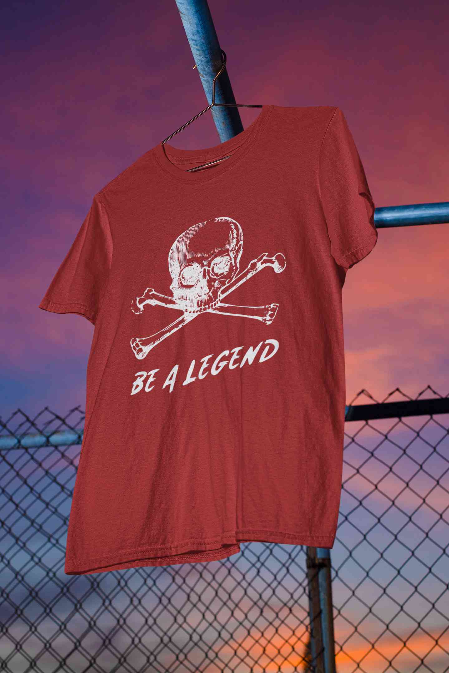 Skull Be A Legend Mens Half Sleeves T-shirt- FunkyTeesClub
