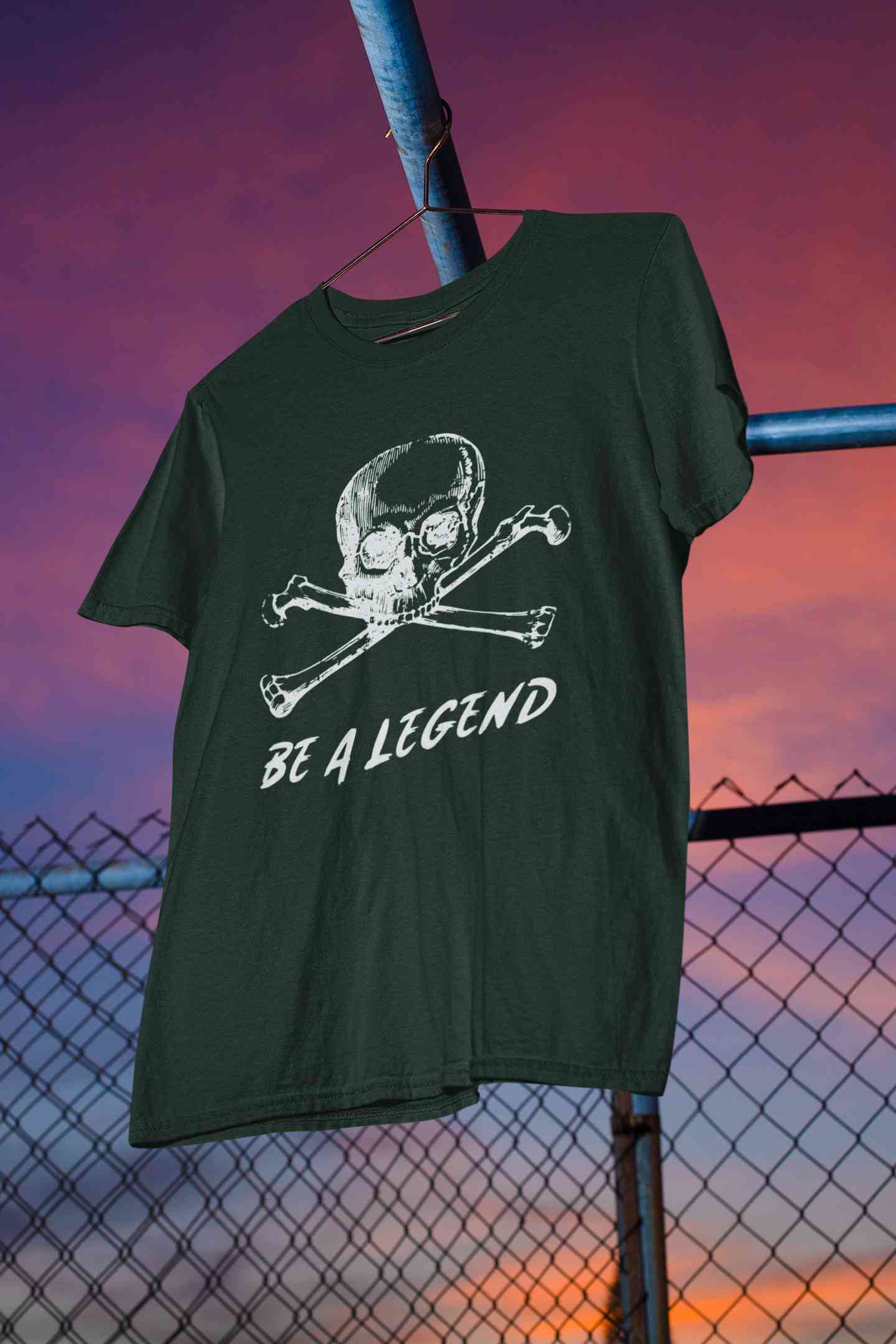 Skull Be A Legend Mens Half Sleeves T-shirt- FunkyTeesClub