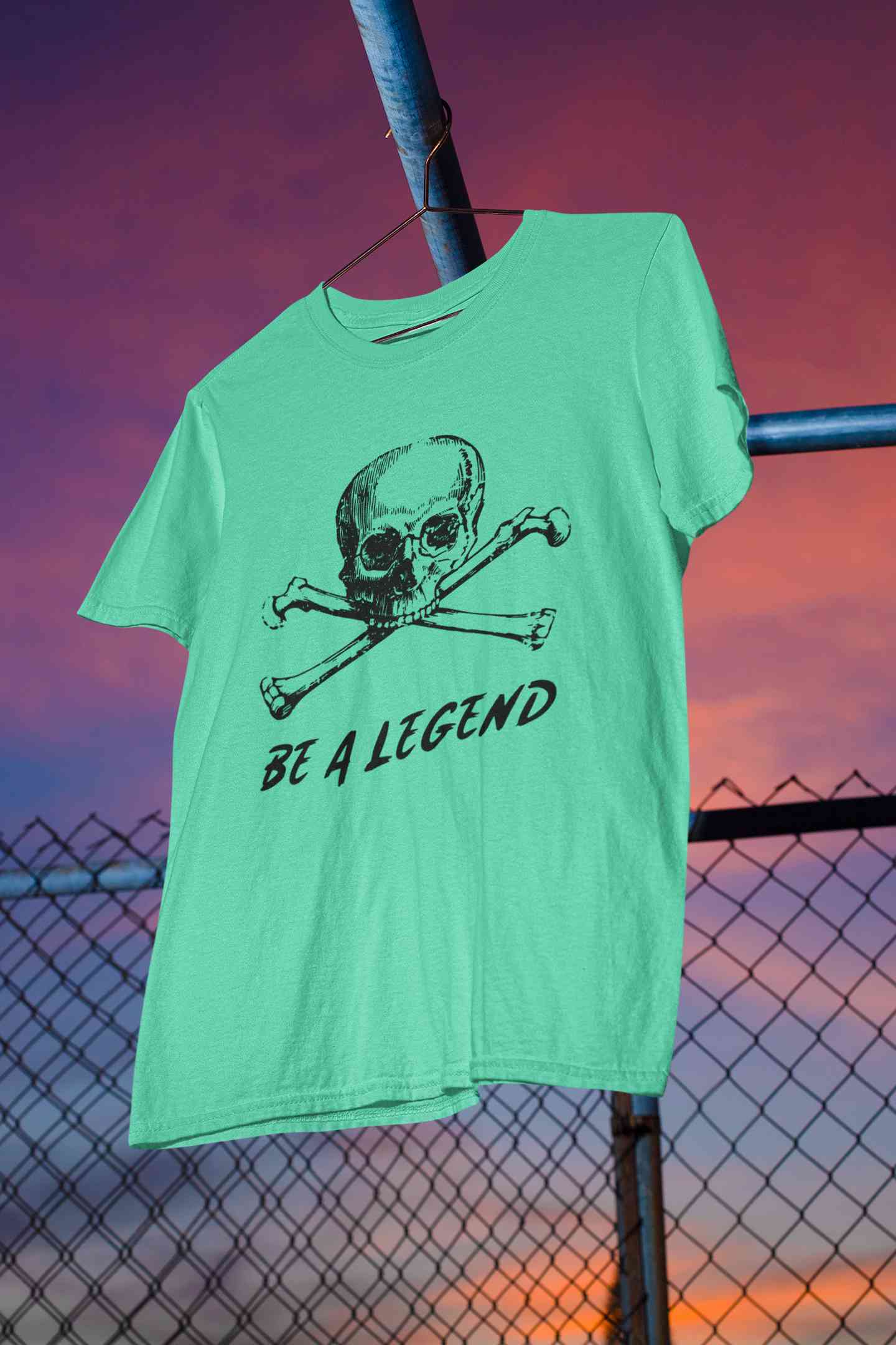 Skull Be A Legend Mens Half Sleeves T-shirt- FunkyTeesClub