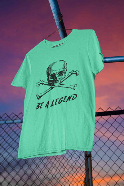 Skull Be A Legend Mens Half Sleeves T-shirt- FunkyTeesClub