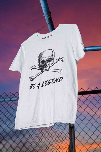 Skull Be A Legend Women Half Sleeves T-shirt- FunkyTeesClub