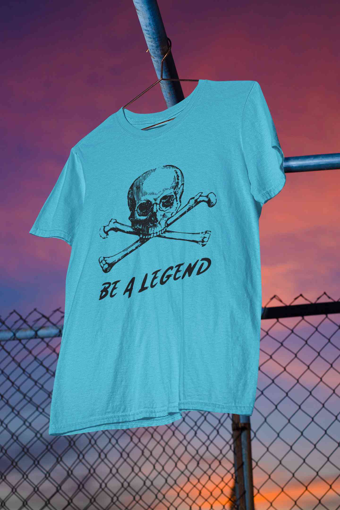Skull Be A Legend Mens Half Sleeves T-shirt- FunkyTeesClub
