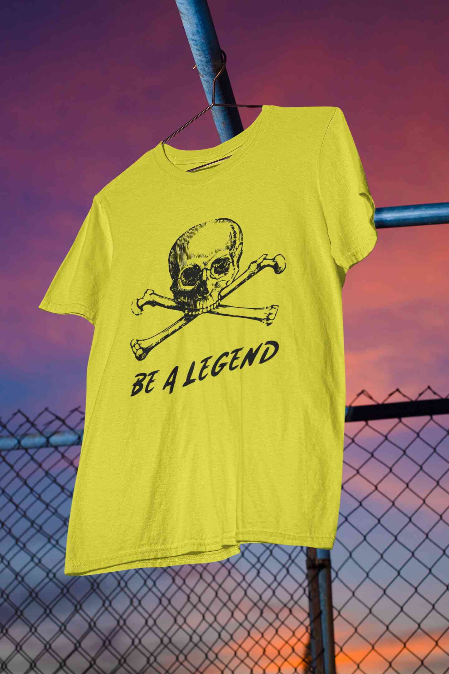 Skull Be A Legend Mens Half Sleeves T-shirt- FunkyTeesClub