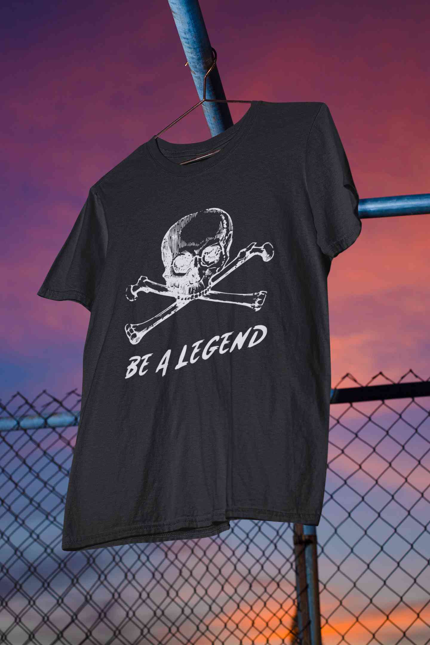 Skull Be A Legend Mens Half Sleeves T-shirt- FunkyTeesClub