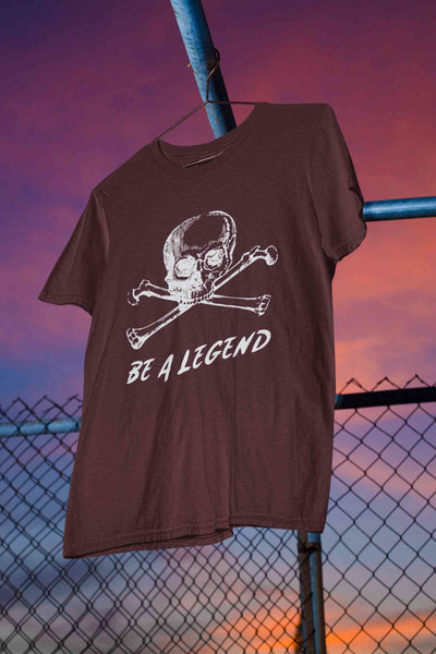 Skull Be A Legend Women Half Sleeves T-shirt- FunkyTeesClub