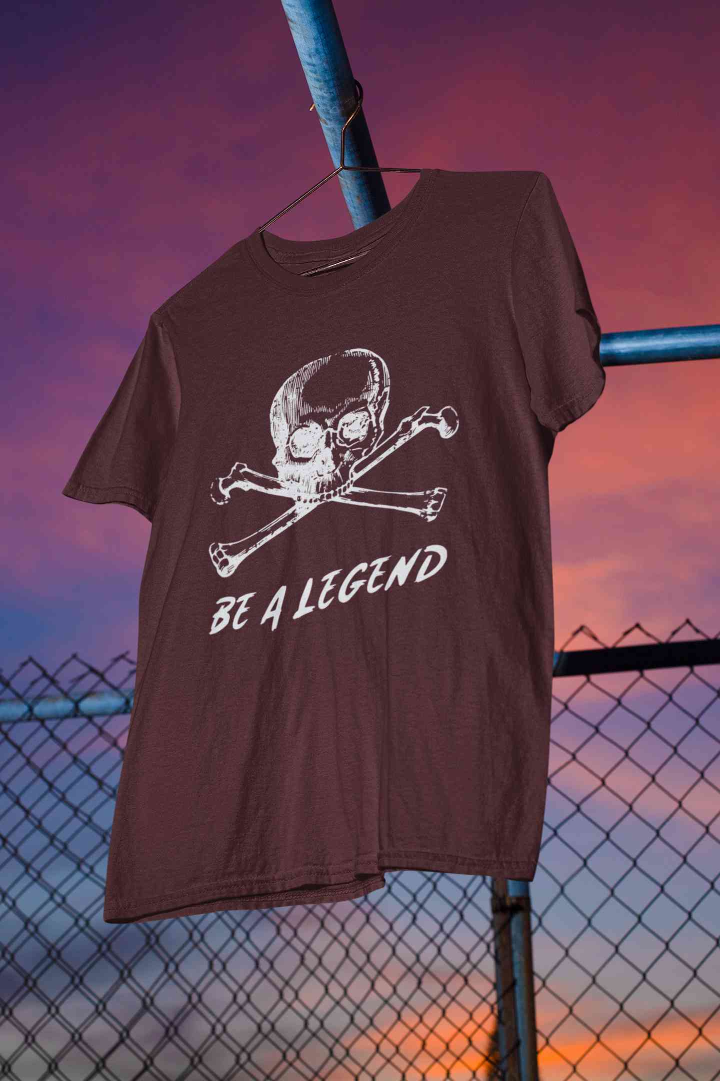 Skull Be A Legend Mens Half Sleeves T-shirt- FunkyTeesClub