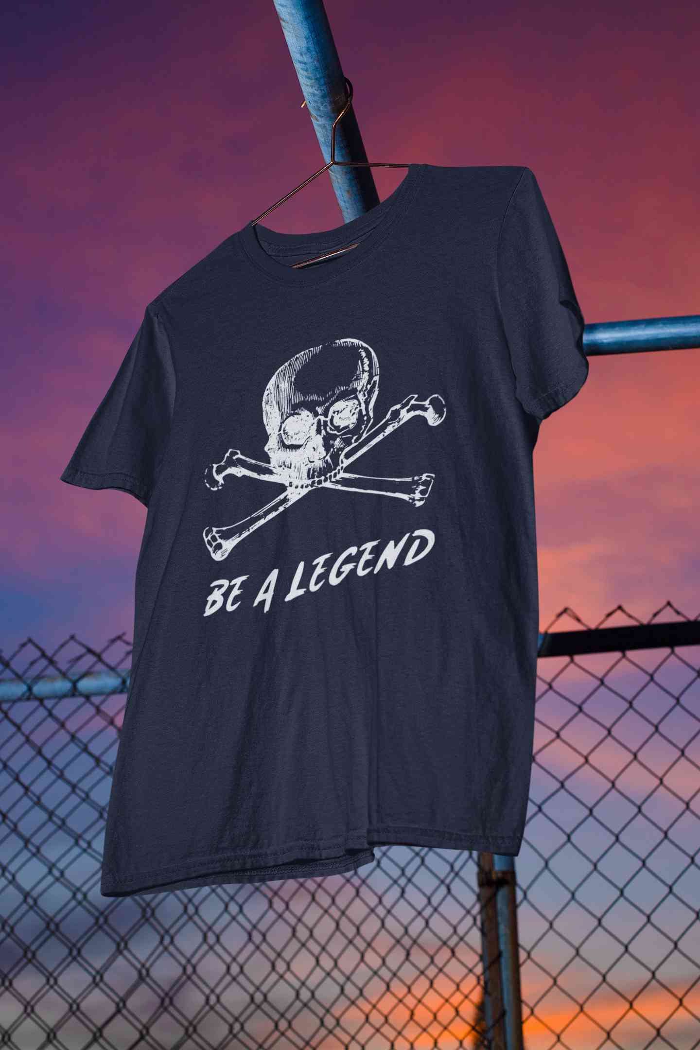 Skull Be A Legend Mens Half Sleeves T-shirt- FunkyTeesClub