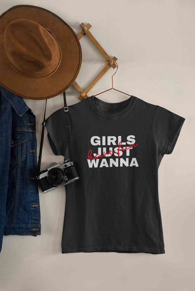 Girls Just Have Fun Typography Women Half Sleeves T-shirt- FunkyTeesClub
