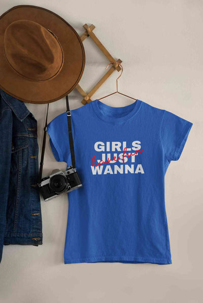 Girls Just Have Fun Typography Women Half Sleeves T-shirt- FunkyTeesClub