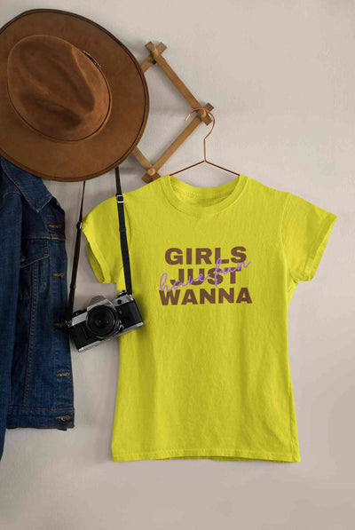 Girls Just Have Fun Typography Women Half Sleeves T-shirt- FunkyTeesClub