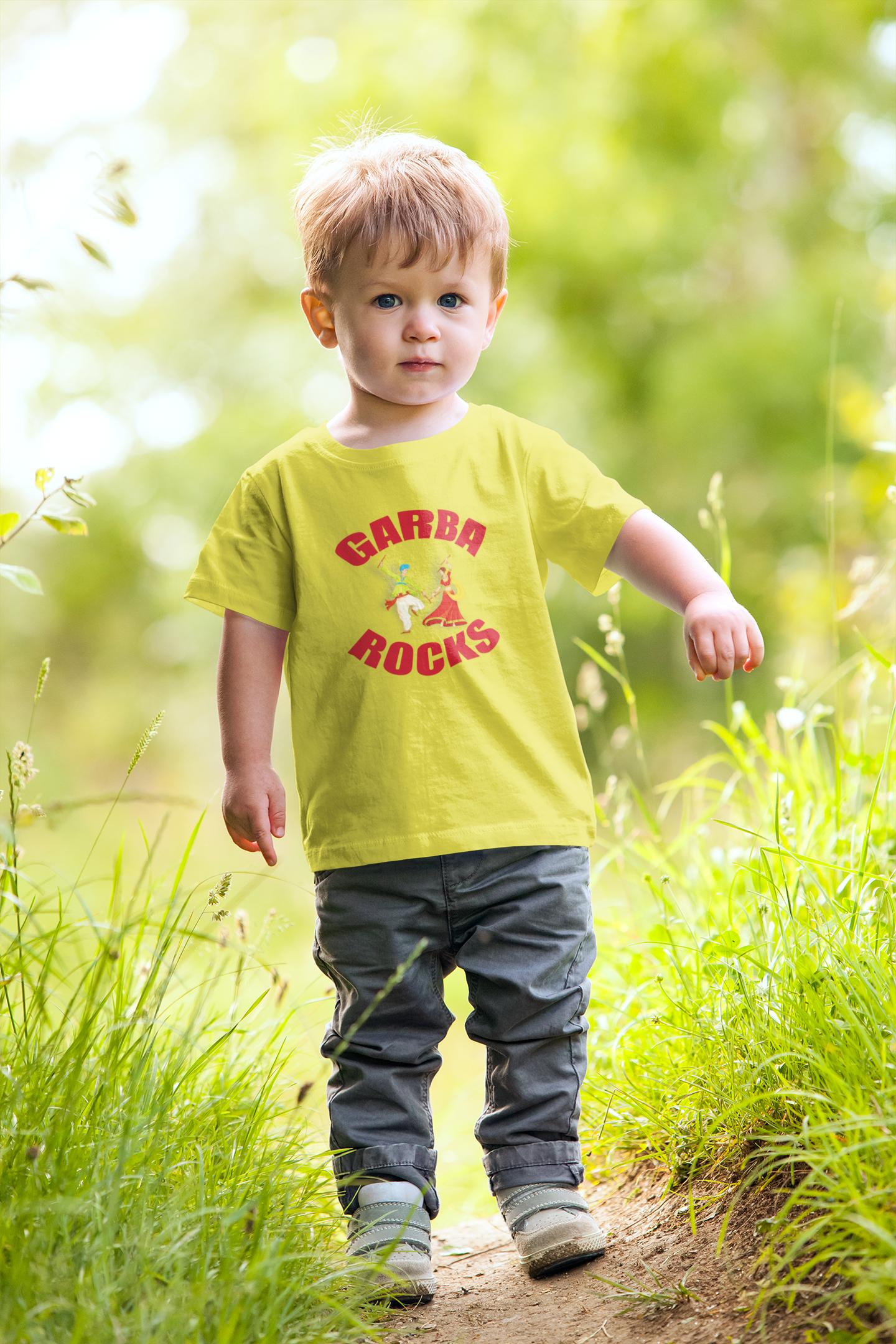 Garba Rocks Half Sleeves T-Shirt for Boy-FunkyTeesClub