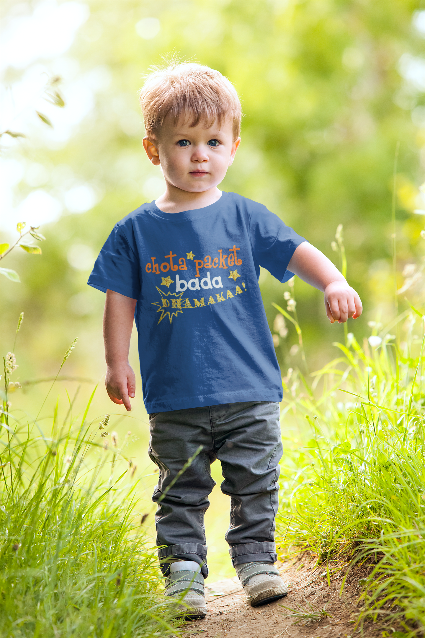 Chota Packet Bada Dhamakaa  Half Sleeves T-Shirt for Boy-FunkyTeesClub