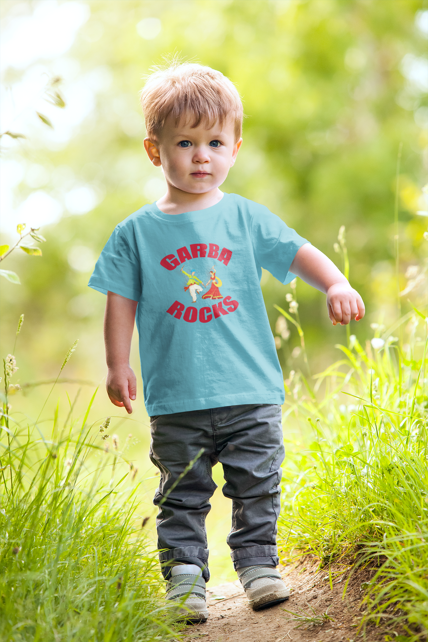 Garba Rocks Half Sleeves T-Shirt for Boy-FunkyTeesClub
