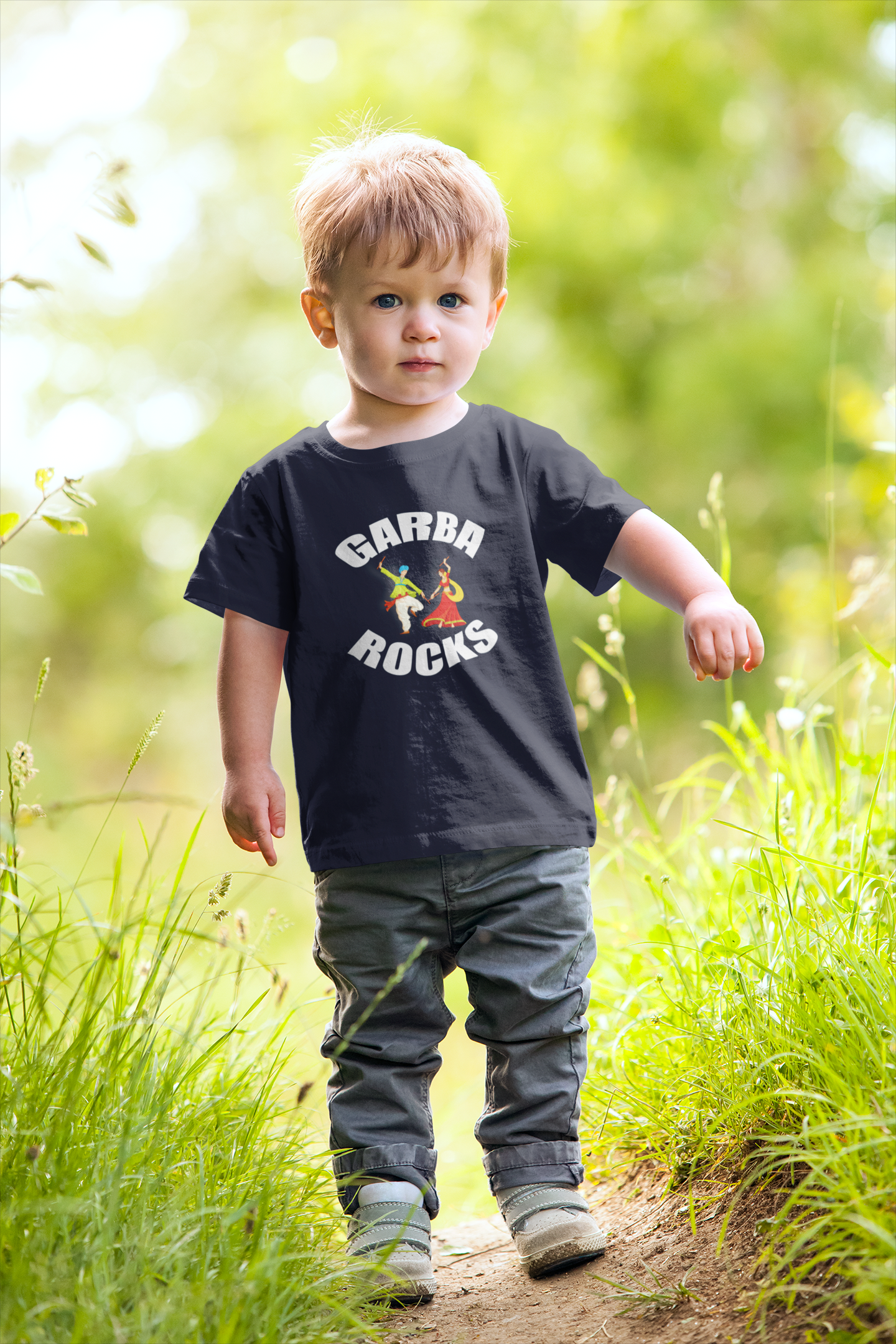Garba Rocks Half Sleeves T-Shirt for Boy-FunkyTeesClub