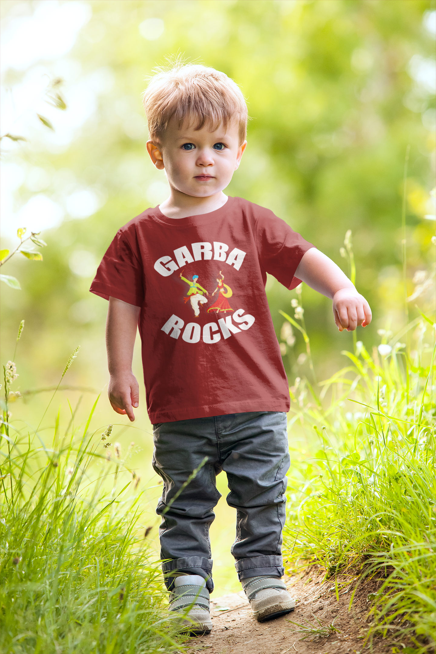 Garba Rocks Half Sleeves T-Shirt for Boy-FunkyTeesClub