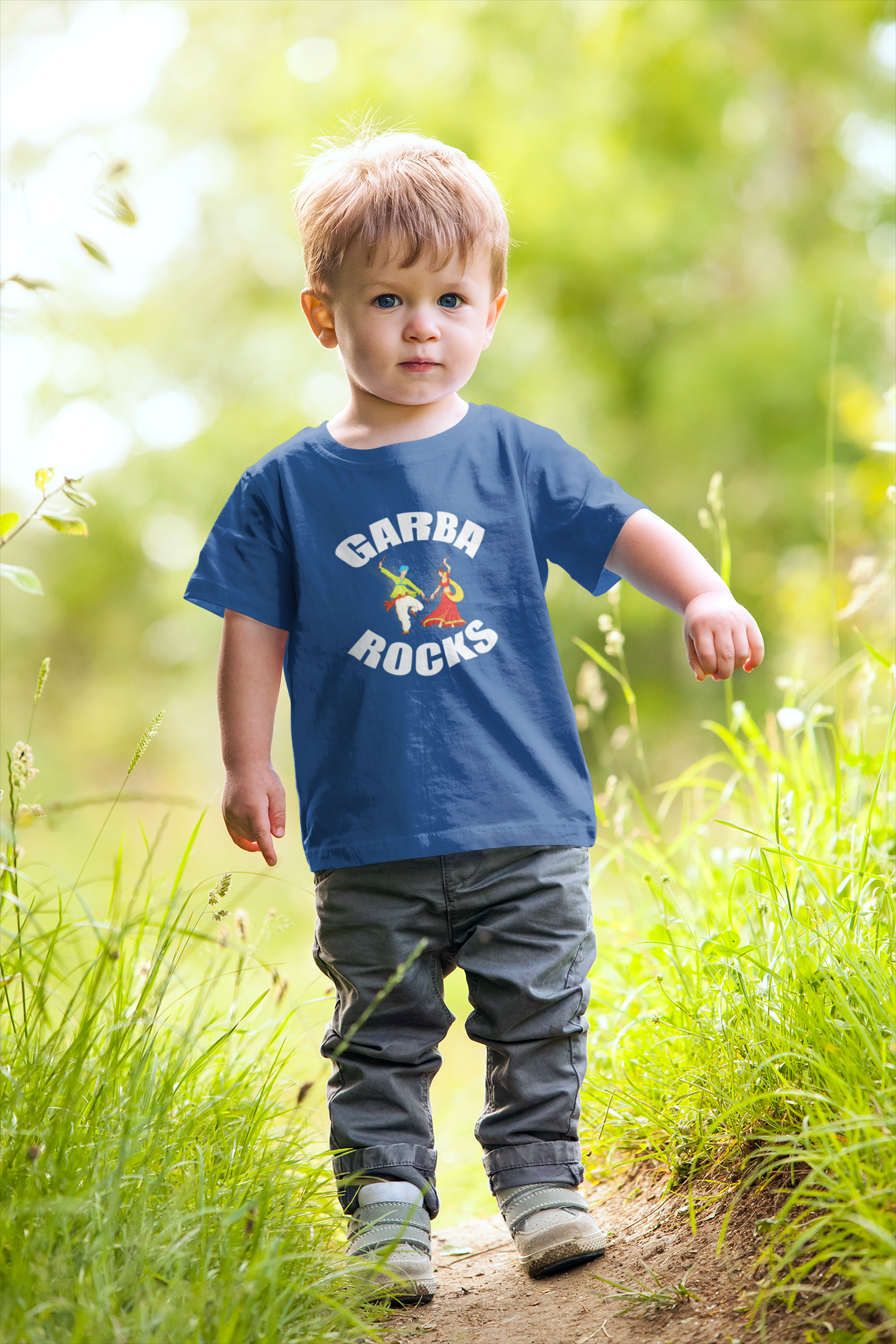 Garba Rocks Half Sleeves T-Shirt for Boy-FunkyTeesClub