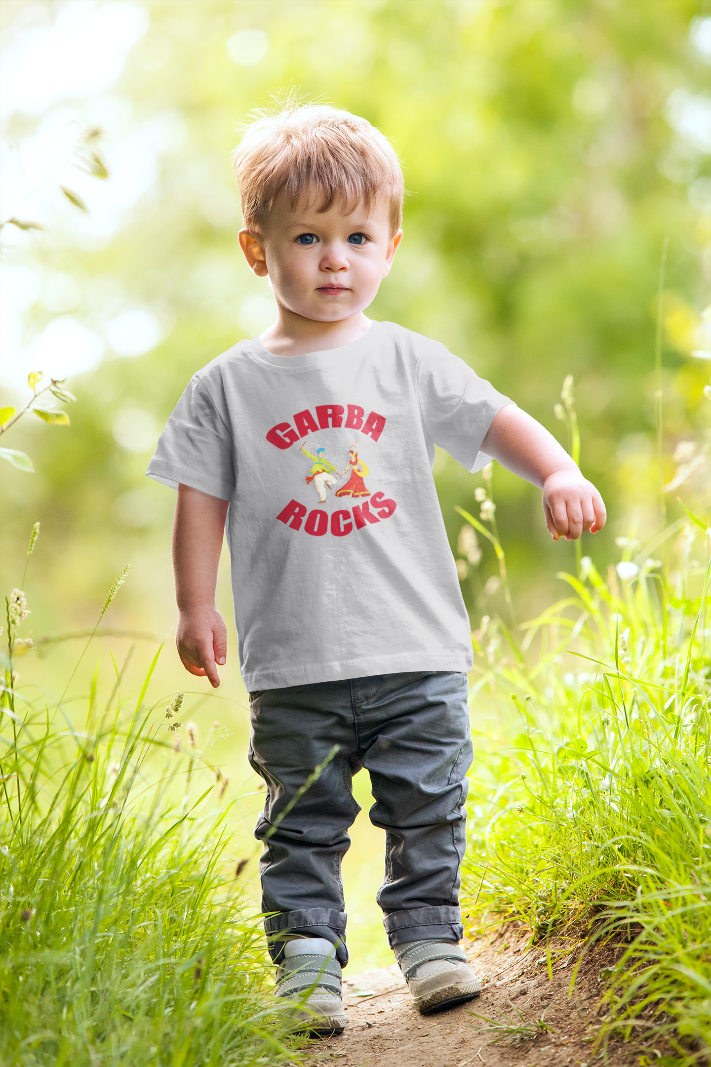 Garba Rocks Half Sleeves T-Shirt for Boy-FunkyTeesClub