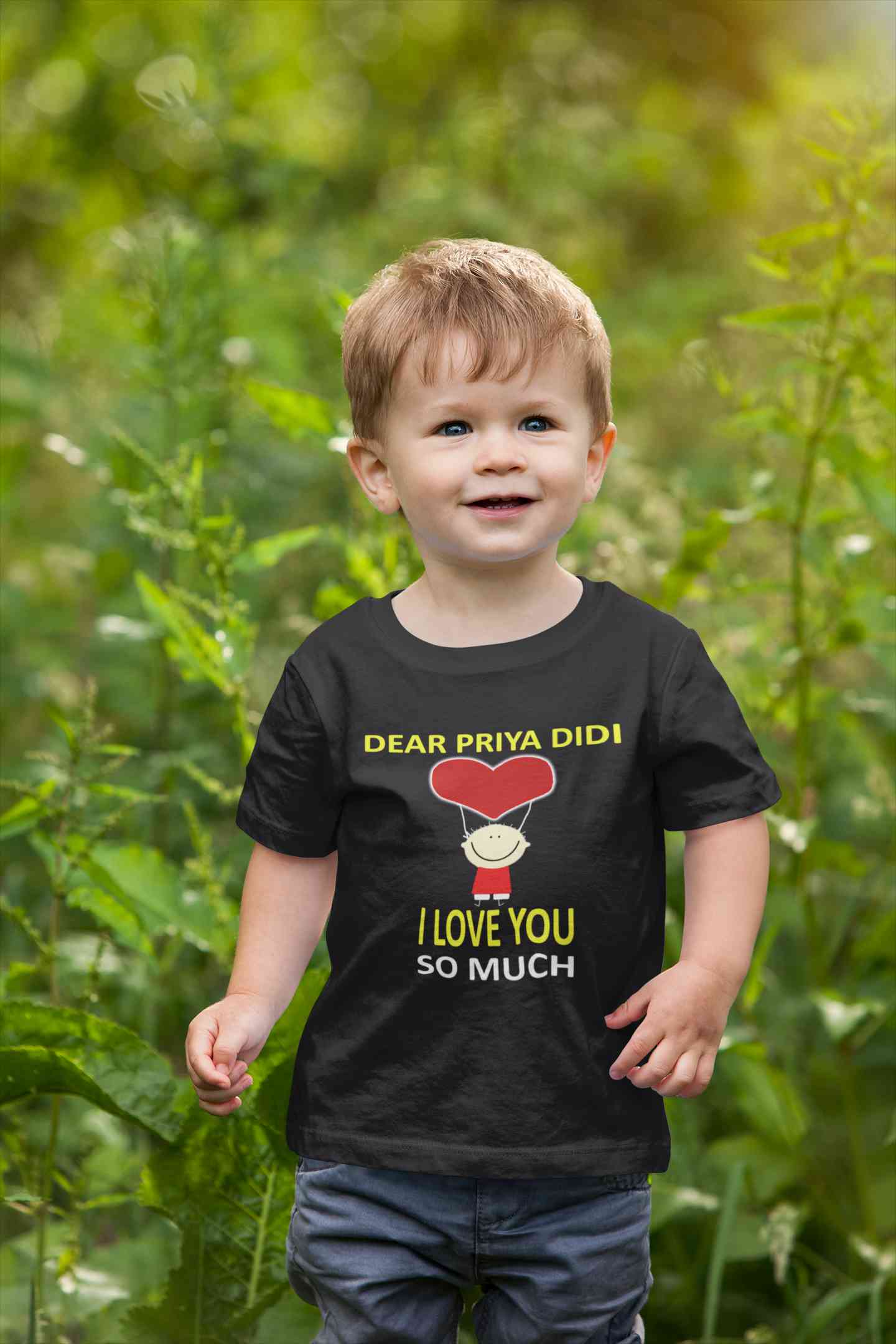 Custom Name I love My Didi So Much Half Sleeves T-Shirt for Boy-FunkyTeesClub