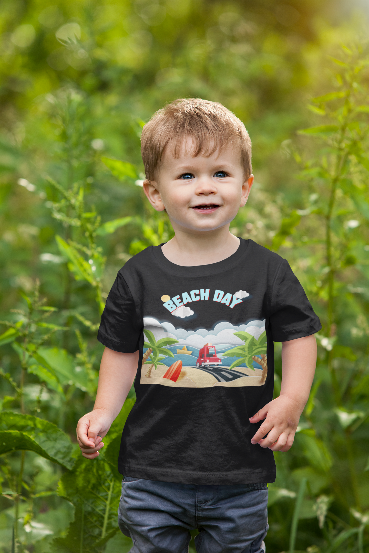 Beach Day Half Sleeves T-Shirt for Boy-FunkyTeesClub