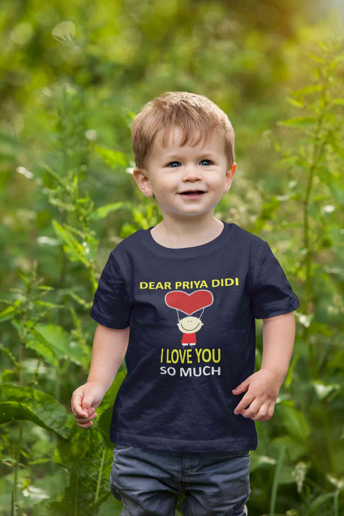 Custom Name I love My Didi So Much Half Sleeves T-Shirt for Boy-FunkyTeesClub