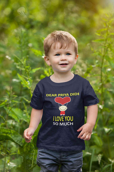 Custom Name I love My Didi So Much Half Sleeves T-Shirt for Boy-FunkyTeesClub