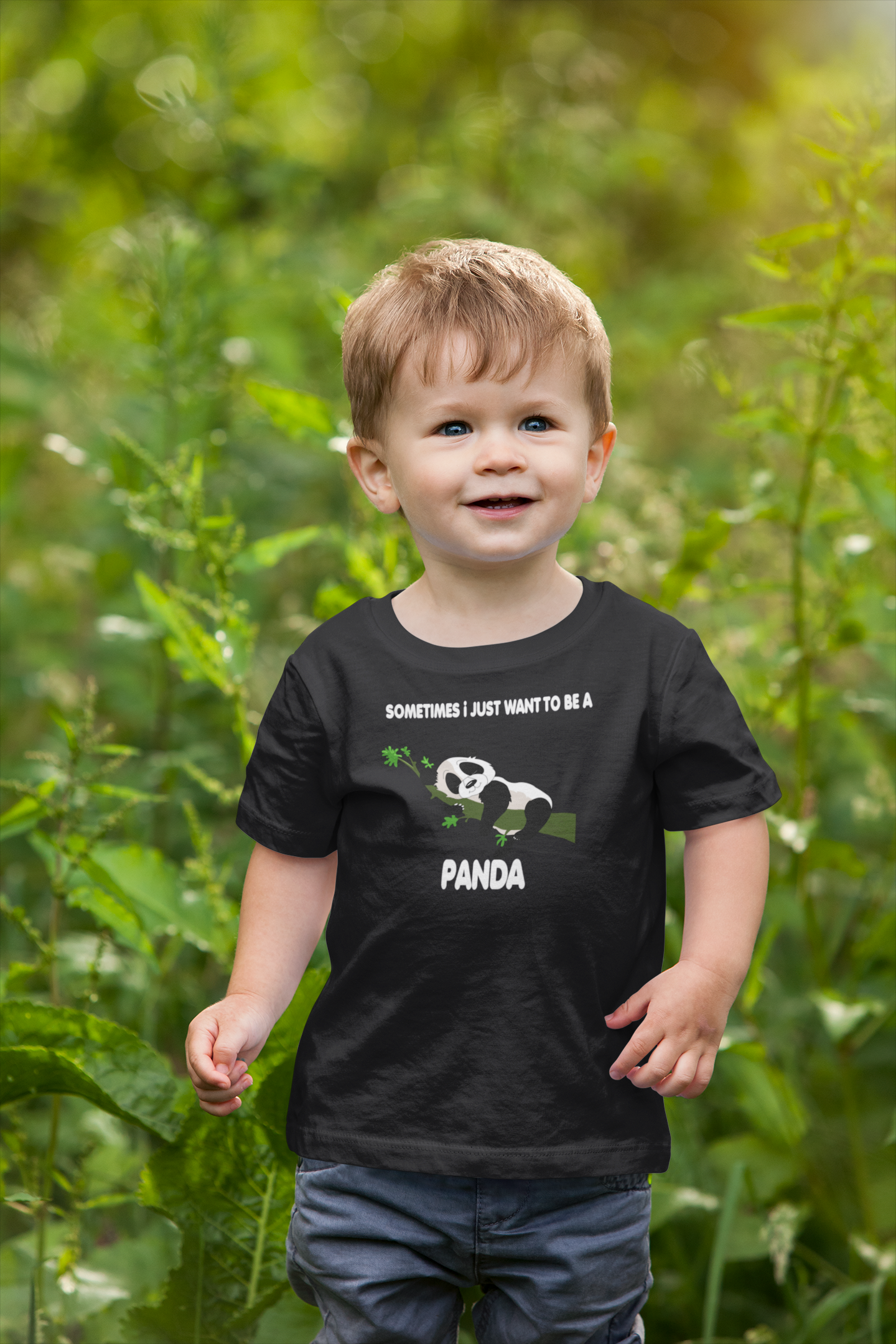 Sleeping Panda Half Sleeves T-Shirt for Boy-FunkyTeesClub