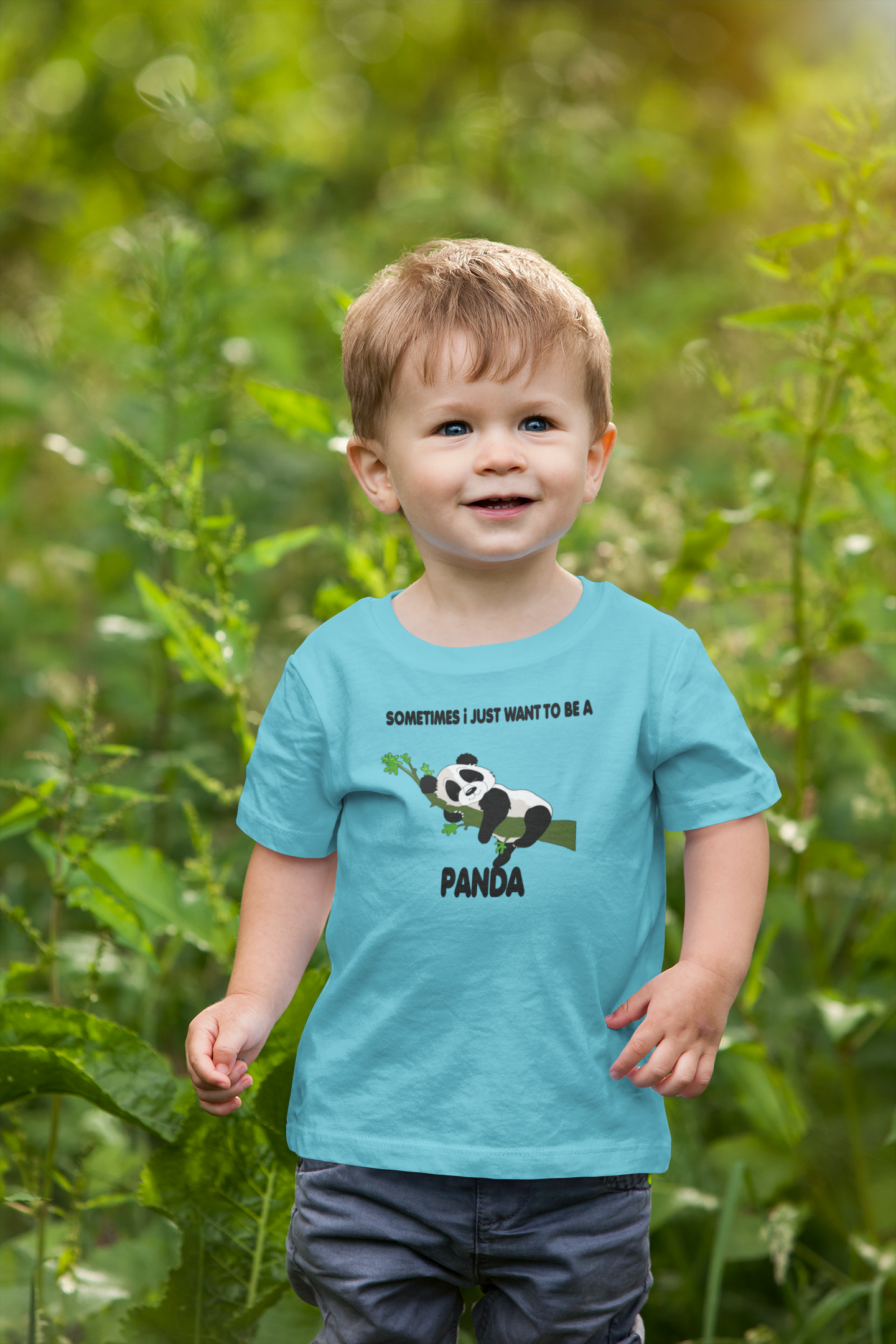 Sleeping Panda Half Sleeves T-Shirt for Boy-FunkyTeesClub